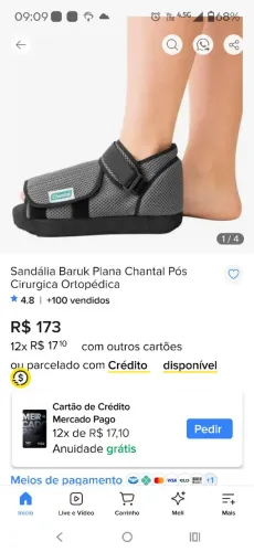 Sandália Baruk pós cirurgia