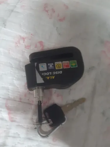 Tranca com alarme de disco de moto