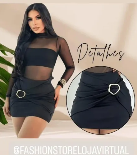 Saia short fivela nos tamanhos m ou gg preto