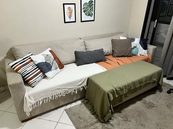 Sofá de linho feito sob medida