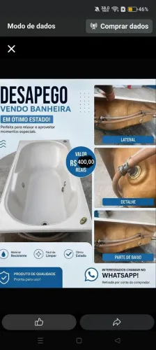 Banheira hidromassagem sem o ralo