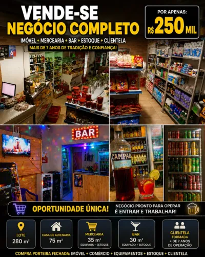 ? VENDE-SE IMÓVEL + DOIS NEGÓCIOS EM PLENO FUNCIONAMENTO!
