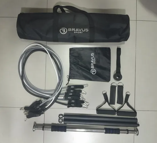 Kit elastico para treino + barra fixa de porta