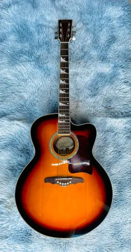 Violao Elétrico Jumbo Hofma Sunburst