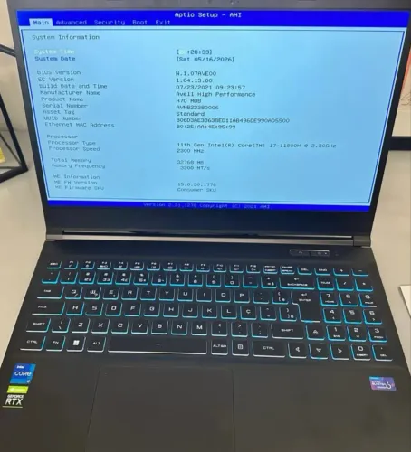 Notebook Avell A70 MOB RTX3060