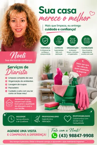 Diarista Profissional em Londrina - Casa Limpa e Organizada