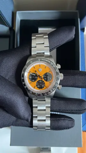 RollsTimi RT7931 Chronograph Orange Dial Safira VK63 Aço 316L Premium