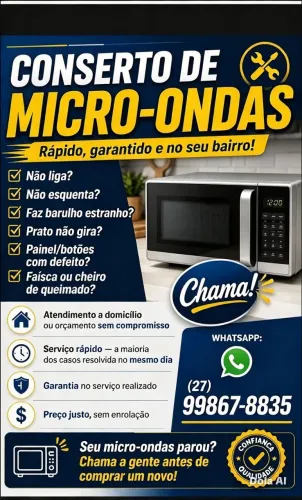 Manutenção de microondas, forno elétrico e grill