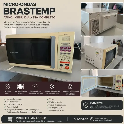 Microondas Brastemp 30 litros 100% funcionando