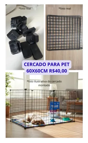 Cercado para pet modular 60x60cm (cada peça)