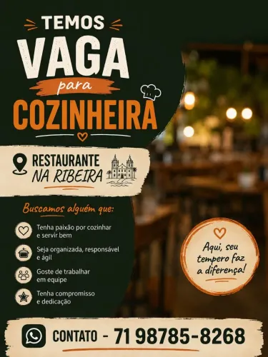 Vaga de cozinheira