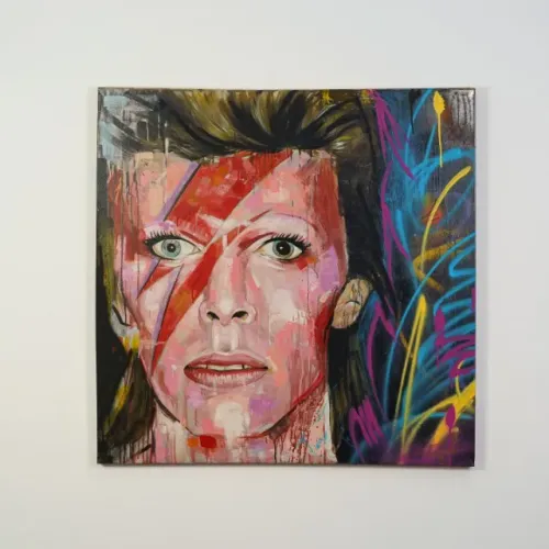 GRILO ART - David Bowie: A Eternidade do Camaleão - Acrílica sobre Tela e Spray