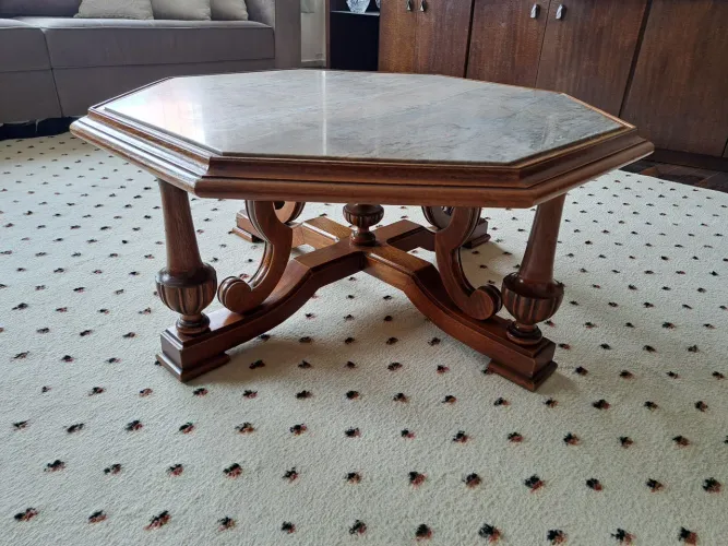 Mesa de centro octogonal grande + 2 mesas octogonais pequenas