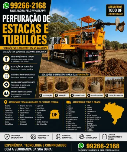 Perfuração de Estacas e tubulões