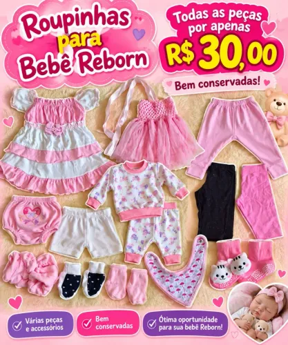 Kit de roupas para beber reborn