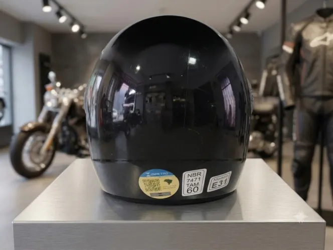 Capacete EBF 7 Preto Brilhante - Tamanho 60 (Selo INMETRO) - OPORTUNIDADE!