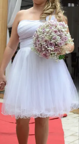 Vestido branco 15 anos, casamento de dia