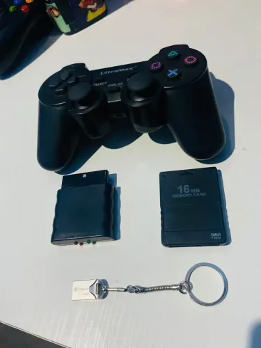 Controle PS2 + Kit de jogos