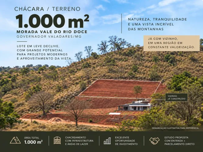 VENDO CHÁCARA - MORADA VALE DO RIO DOCE - GOVERNADOR VALADARES/MG - 1.000M²
