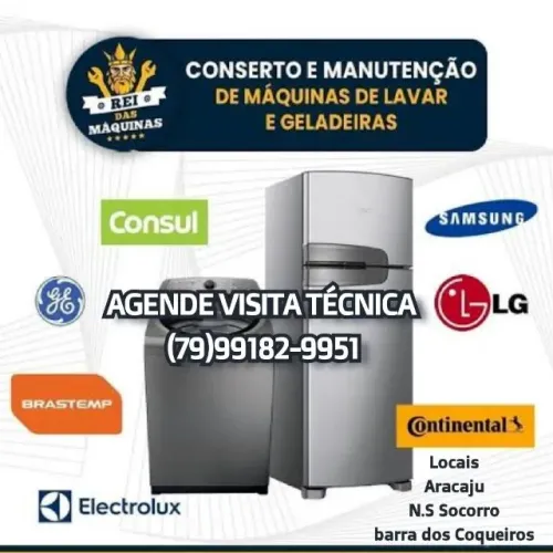 Conserto de máquina de lavar e geladeira (atendimento a domicílio)