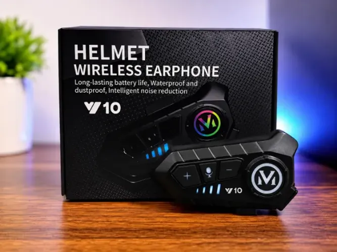 Intercomunicador Bluetooth V10 p/ Capacete - Música + Ligações + Impermeável