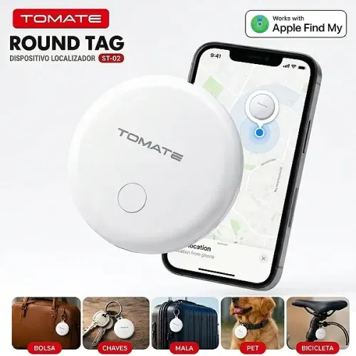 Smart Tag Localizador Rastreador Compatível com iPhone Apple Find My - Tomate