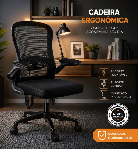 CADEIRA ERGONÔMICA SMART TELA MESH LOJA IKONOFFICE
