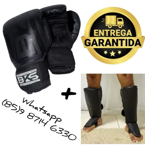 luvas de boxe e par de caneleira UFC MMA muay Thai. entrega grátis