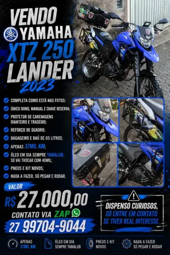 Yamaha XTZ 250 Lander 2023 com acessórios
