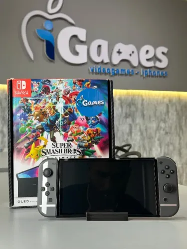 Nintendo Switch OLED Desbl Edição Super Smash Bros + Vários Jogos - Garantia iGames