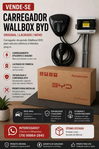 Carregador Wallbox BYD Original Novo Lacrado para Carro Elétrico