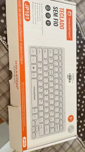 Teclado Sem Fio Bluetooth H?Maston JP101 - Branco - Estado de Novo