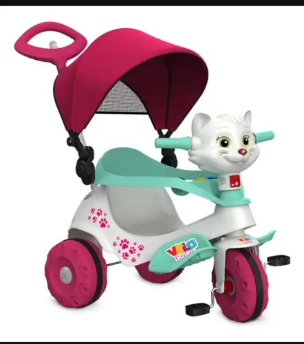 Vendo Triciclo Velobaby Gatinha Com Capota E Pedal Bandeirante