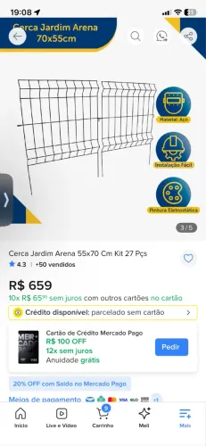 Cerca para jardim 17m