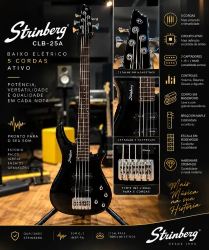 Contrabaixo Strimberg 5 cordas ATIVO