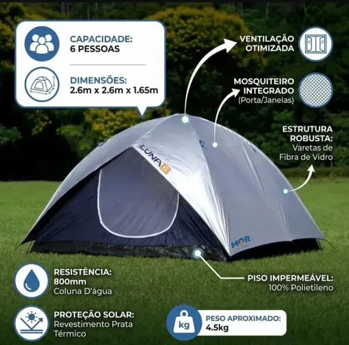 Barraca de camping ignu luna 6 lugares