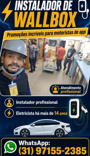 Instalação de Carregador Veicular Wallbox centro bh e região Sabará Sarzedo Lagoa Santa