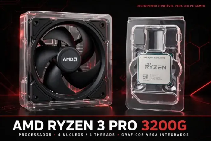 Ryzen 3 PRO 3200G + Cooler Original AMD - Com Vídeo Integrado