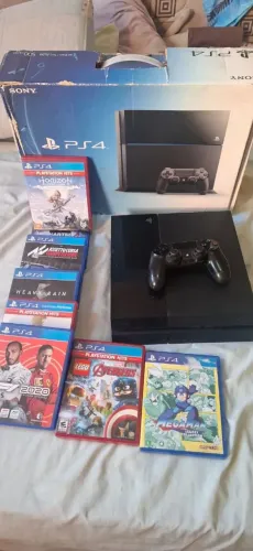 Ps4 com 1 controle + 8 jogos originais, Ótimo estado!