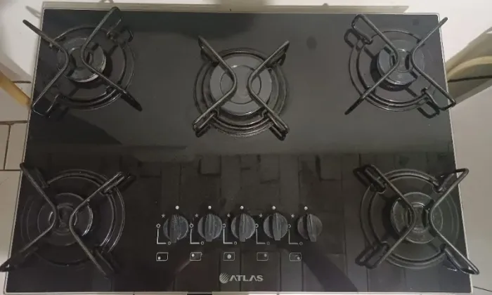 Cooktop Atlas Agile 5 Bocas Preto em Vidro Temperado - Excelente Estado