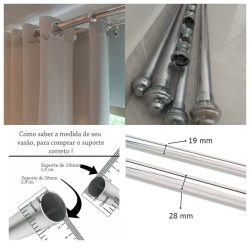 Varão de cortina duplo em alumínio 2,5 metros (2 unidades)