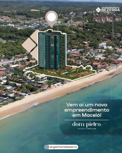 Edifício Dom Pietro pé na areia na praia de Garça Torta Maceió-AL