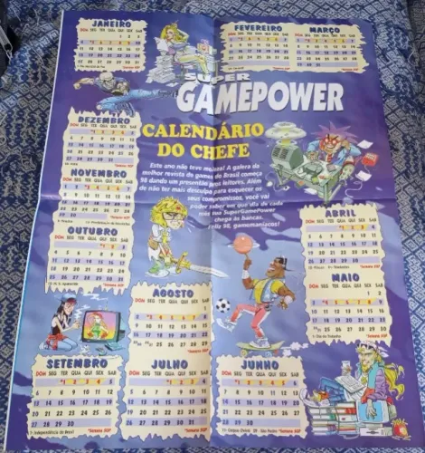 Calendário 1998 Pôster Revista Super Gamepower