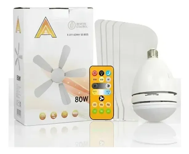 Ventilador de teto 2 em 1 com luminária LED de 80W e controle remoto