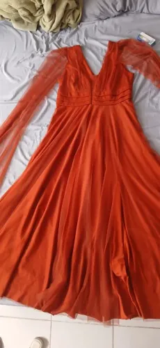 Vestido de festa formal terracota