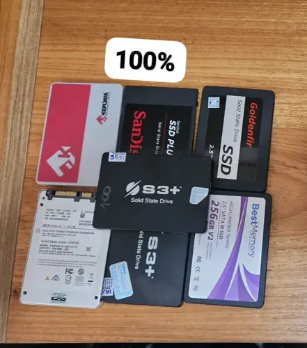 Lote SSD SATA 240GB com 100% saúde e Win11Pro+Office
