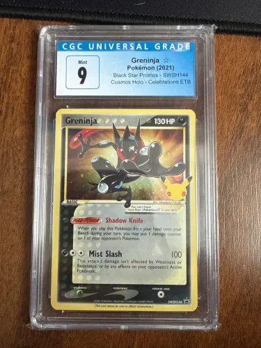 Carta Pokémon Greninja Star SWSH144 Celebrations Black Star Promo CGC 9
