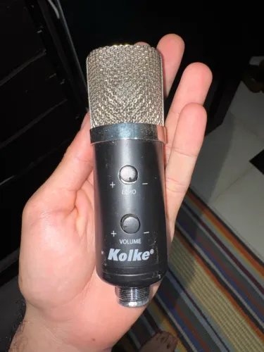 Microfone Condensador USB Kolke com Controle de Volume e Eco