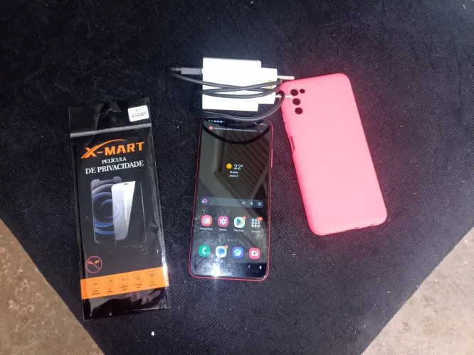 Samsung Galaxy A03s + Carregador + Capinha + Película - R$ 200
