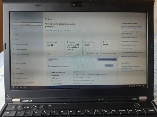 Lenovo IdeaPad I5 8gb SSD 256gb